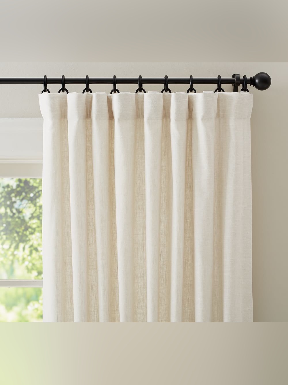 Pottery Barn Emery Linen Curtain Rod Pocket Curtains Ivory SET OF 2